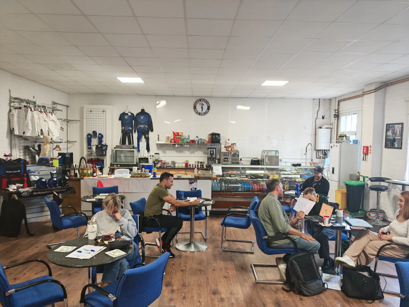 The LMA canteen with tables, refreshments and a seating area for parents