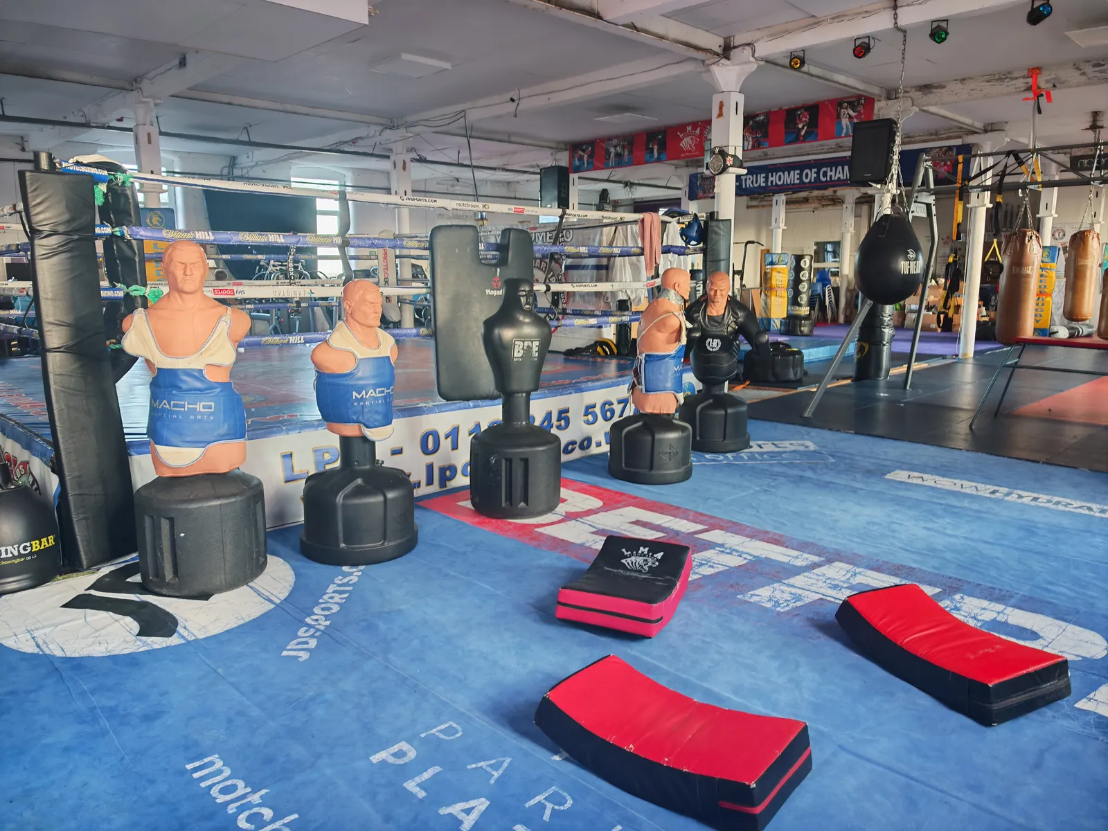Training dummies and focus equipment on the LMA mats