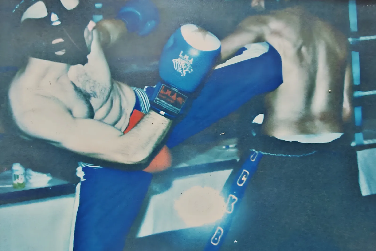 Paul Lynch competing in a kickboxing bout during the 1990s