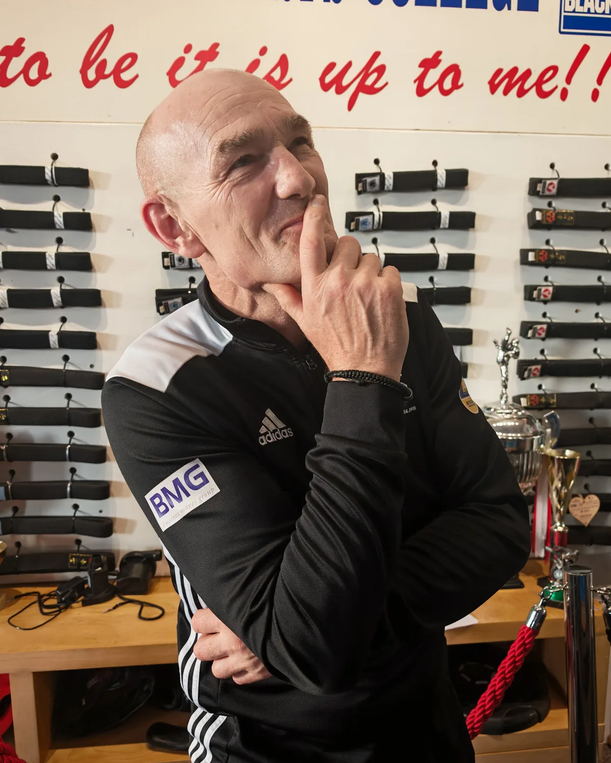 Paul Lynch in his LMA coaching kit at Leeds Martial Arts College
